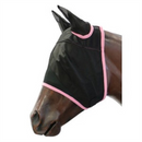 Showmaster Black Mesh Fly Mask with Ears Pink Pony