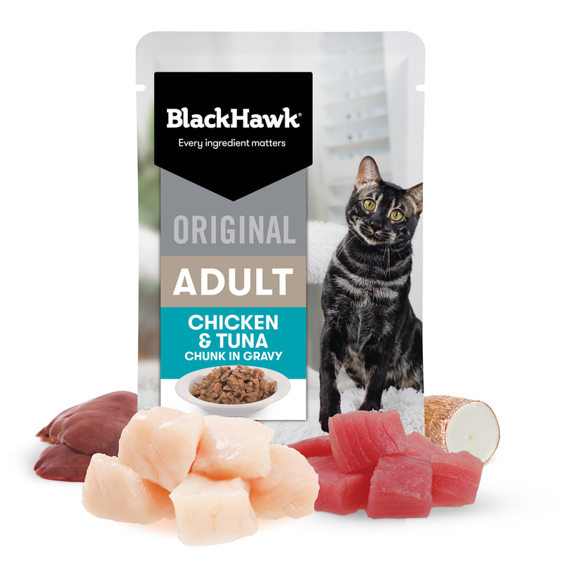 Black Hawk Chicken & Tuna in Gravy Cat Food 85g