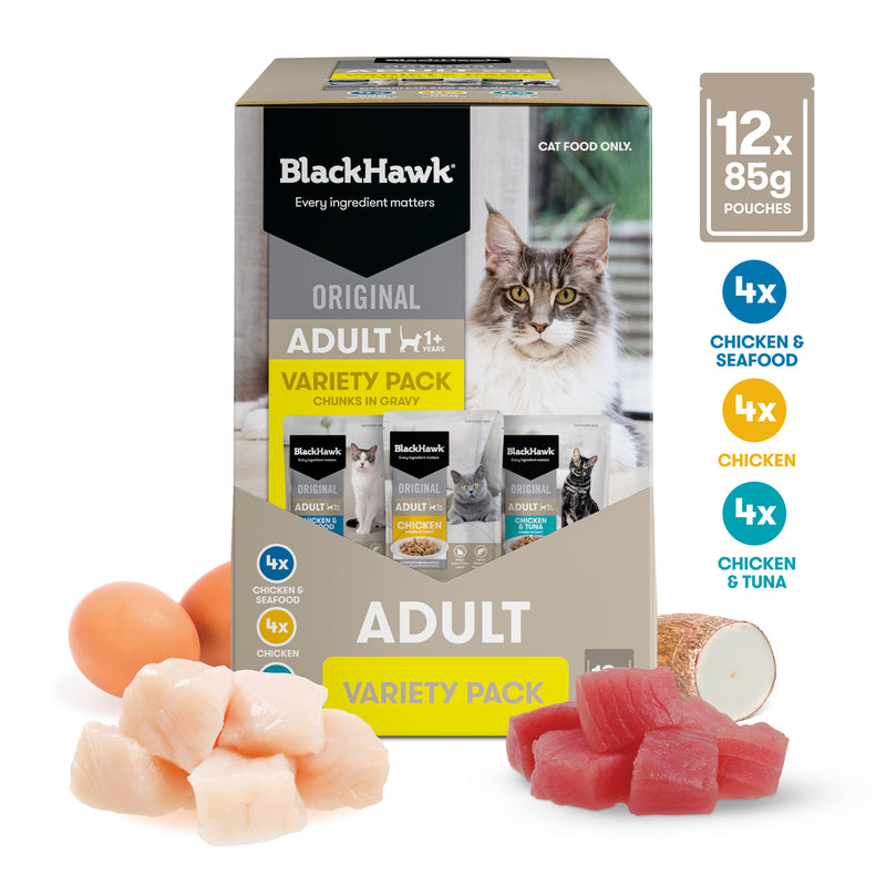 Black Hawk Variety Pack in Gravy Cat Food 85g