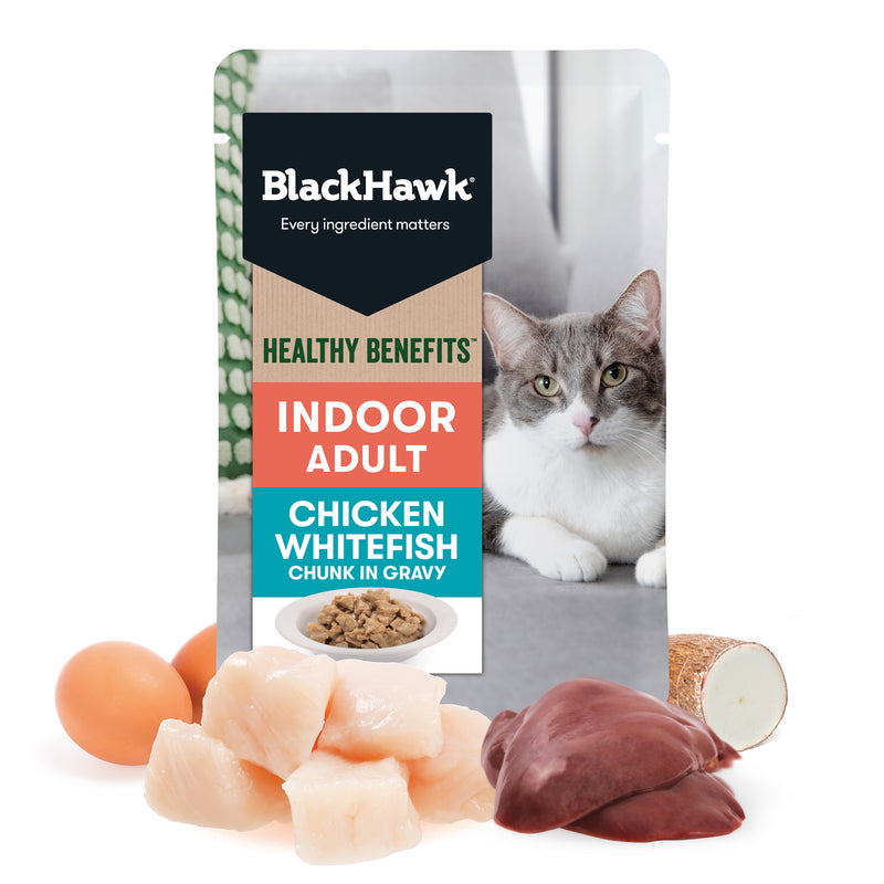Black Hawk Healthy Benefits Indoor Cat Food 85g