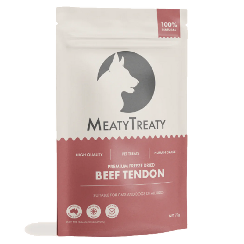 MeatyTreaty Freeze Dried Beef Tendon Dog Treats