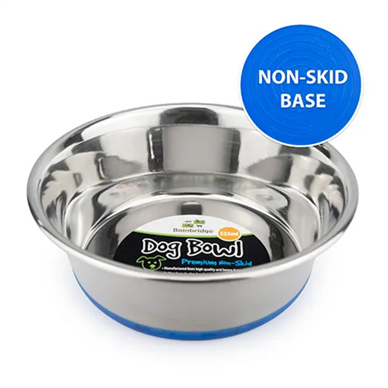 Bainbridge Stainless Steel Non Skid Dog Bowl Blue