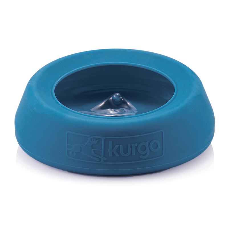 Kurgo Splash Free Wander Silicone Blue Water Bowl For Dogs