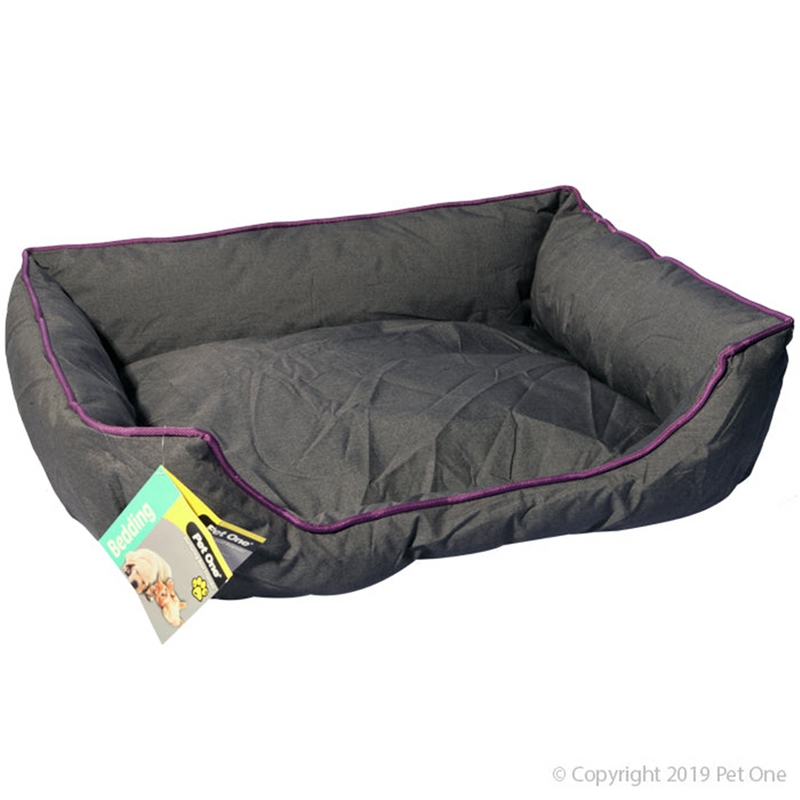 Pet One Lounger Summer Style Dog Bed Charcoal