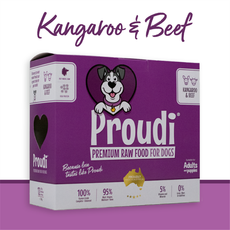 Proudi Premium Raw Kangaroo & Beef Patties for Dogs
