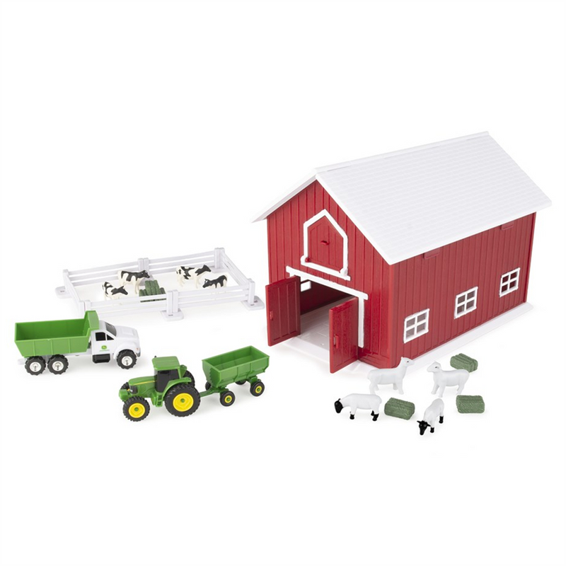 John Deere 1:64 Red Barn Toy Playset 24pc