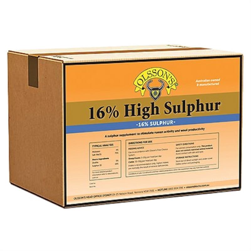 Olssons High Sulphur 16% Salt Block 20kg