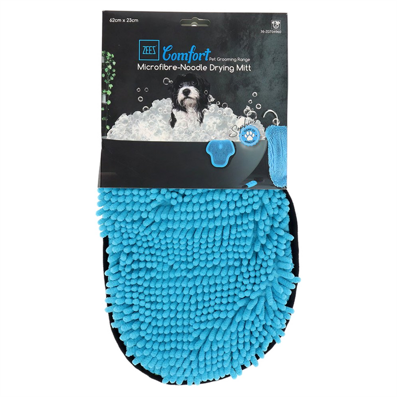 ZEEZ Comfort Microfibre-Noodle Drying Mitt