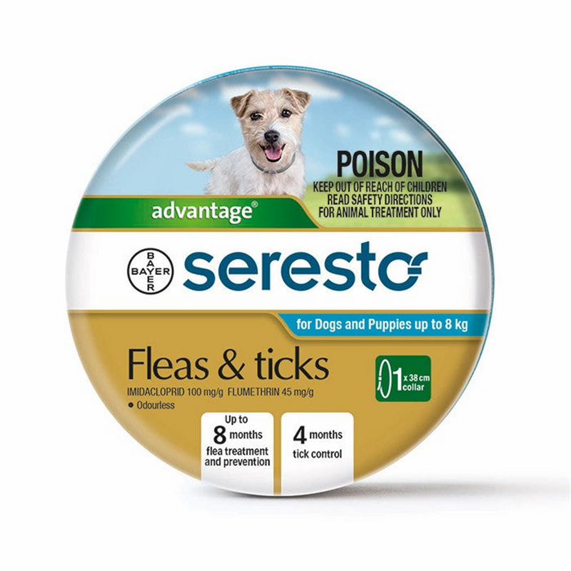 Seresto Flea & Tick Collar for Dogs and Puppies up to 8kg
