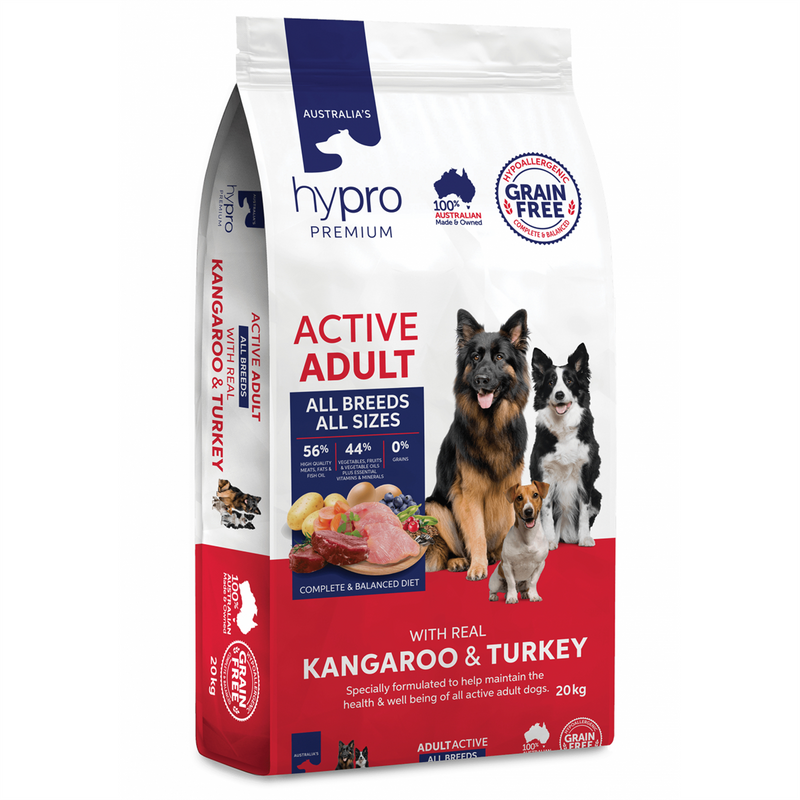 Hypro Premium Kangaroo & Turkey Active Dog Food 20kg