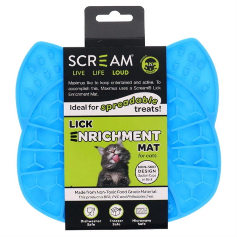 Scream Lick Enrichment Mat Cat Face