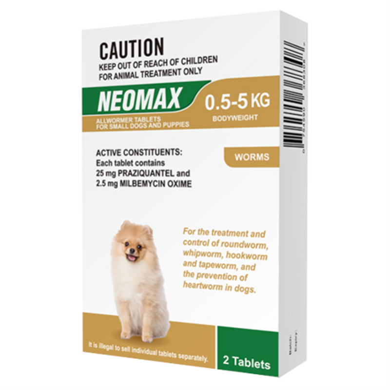 Neomax Allwormer for Small Dogs and Puppies (0.5 - 5kg)