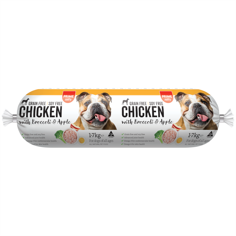 Prime100 Chicken with Broccoli & Apple Roll Dog Food