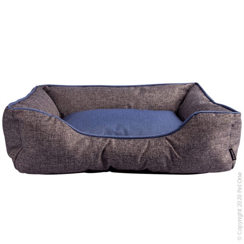 Pet One Eco Lounger Dog Bed Blue Grey