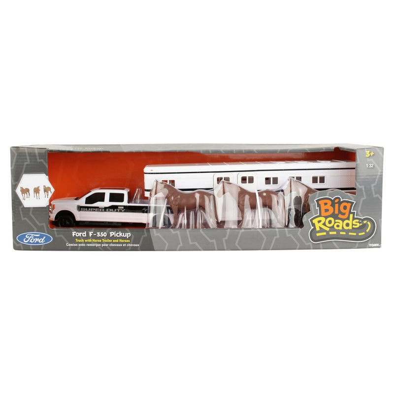 Big Roads 1:32 Pickup with Trailer and Animals Toy Set