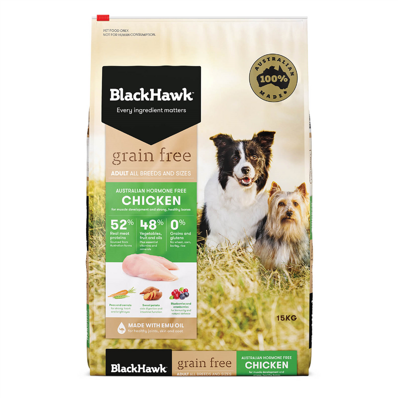 Black Hawk Grain Free Chicken Dog Food 15kg