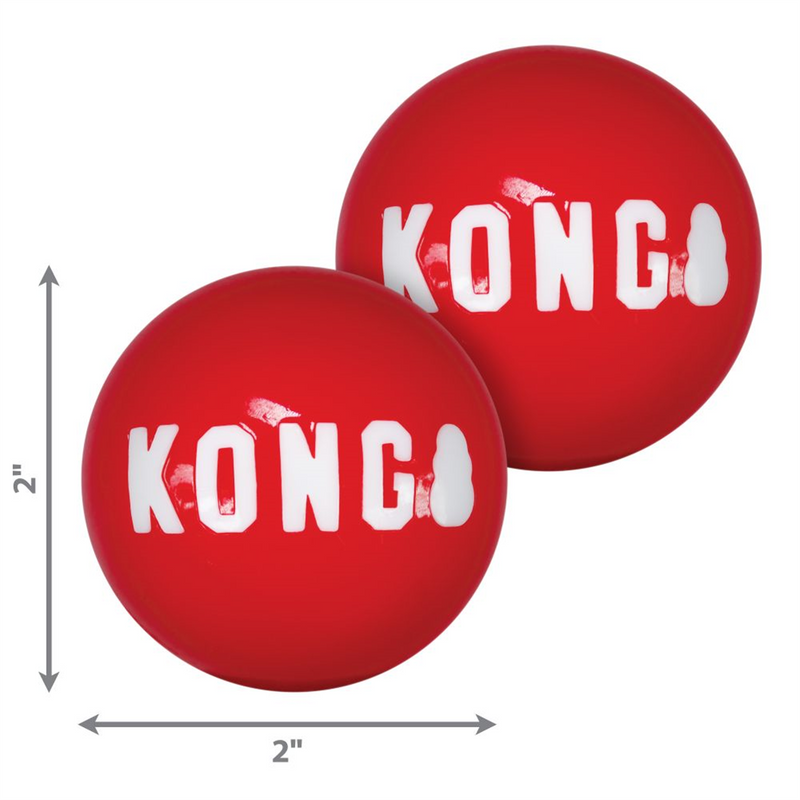 KONG Signature Ball Dog Toy 2pk