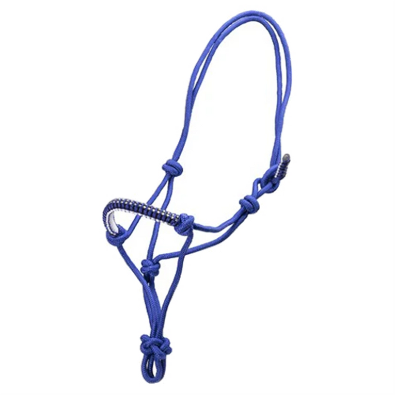 Texas-Tack Rope Horse Halter with Crystals Blue