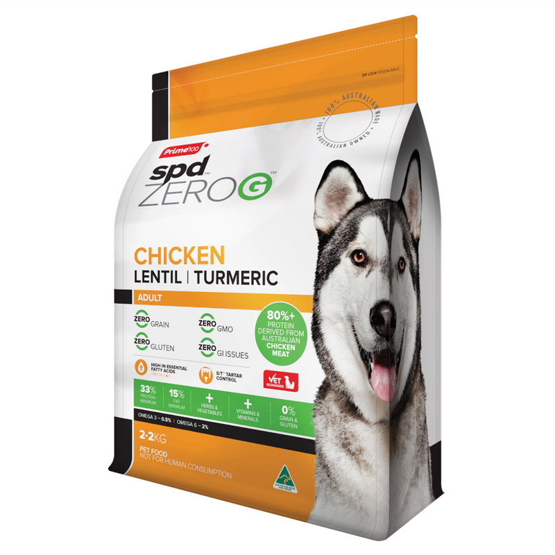 Prime100 SPD ZeroG Chicken, Lentil & Turmeric Dog Food