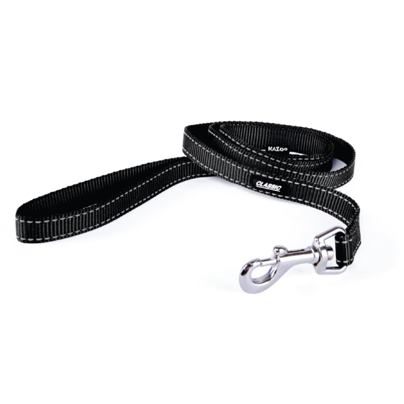 Kazoo Classic Dog Lead Black Thick 120cm