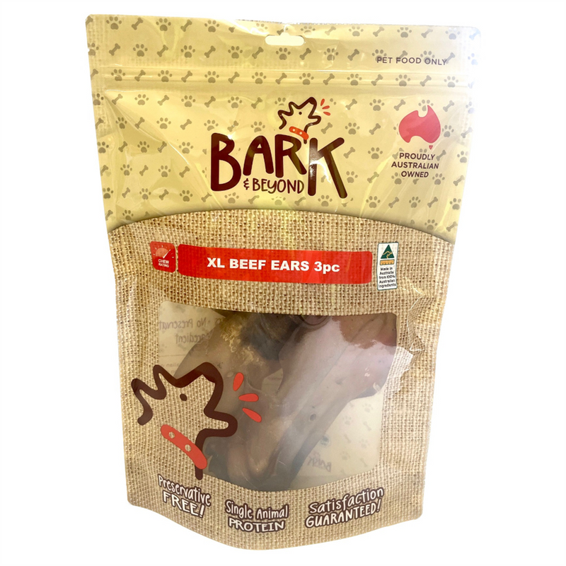 Bark & Beyond XL Beef Ear Dog Treats 3pk