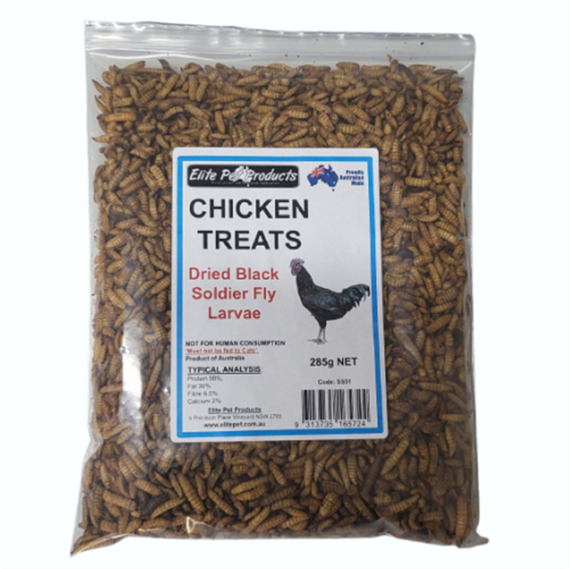 Elite Australian Dried Soldier Fly Larvae Chicken Treats