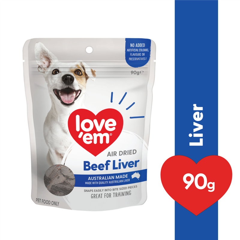 Love'em Air Dried Beef Liver Dog Treats