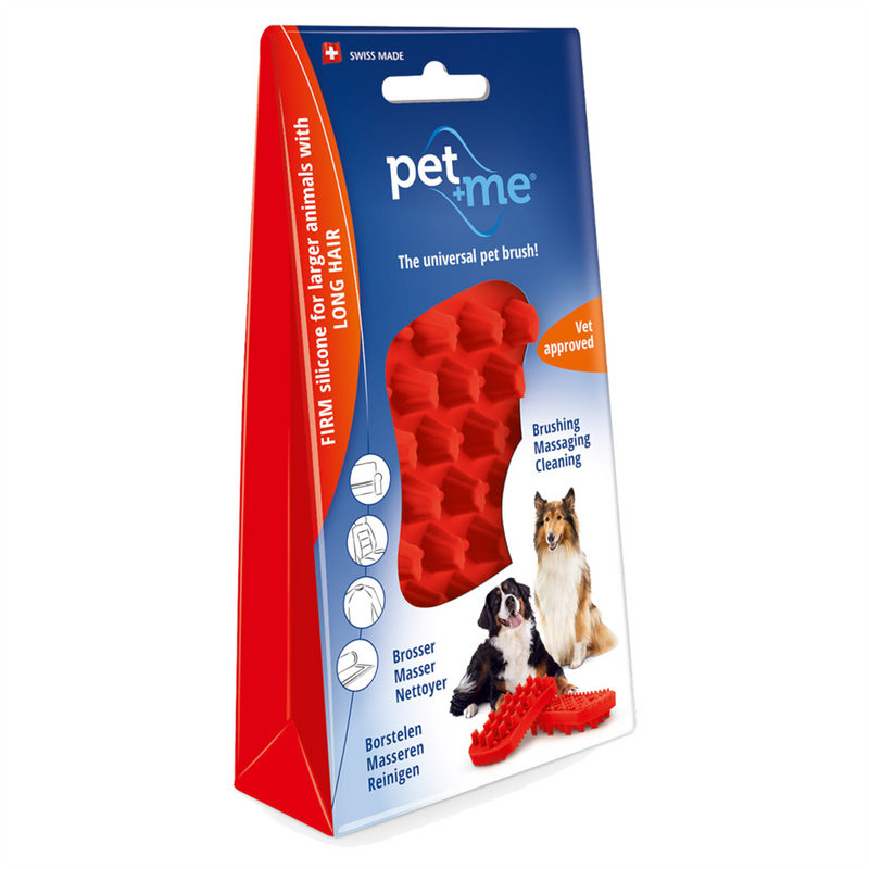 Pet+Me Pet Brush Firm Red