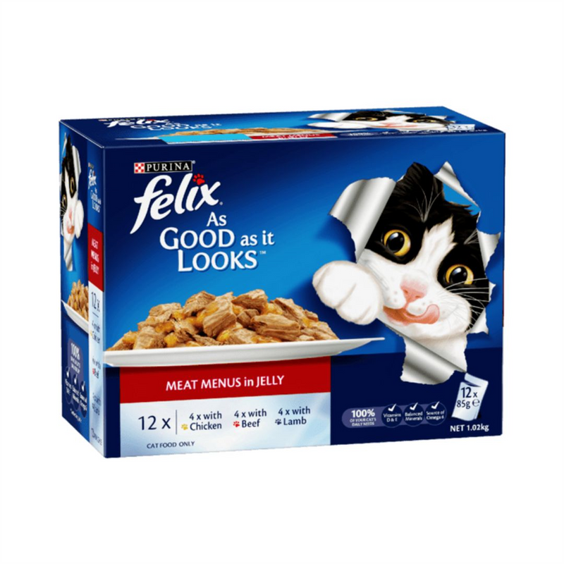 Felix As Good As It Looks Meat Menus in Jelly Cat Food 85g