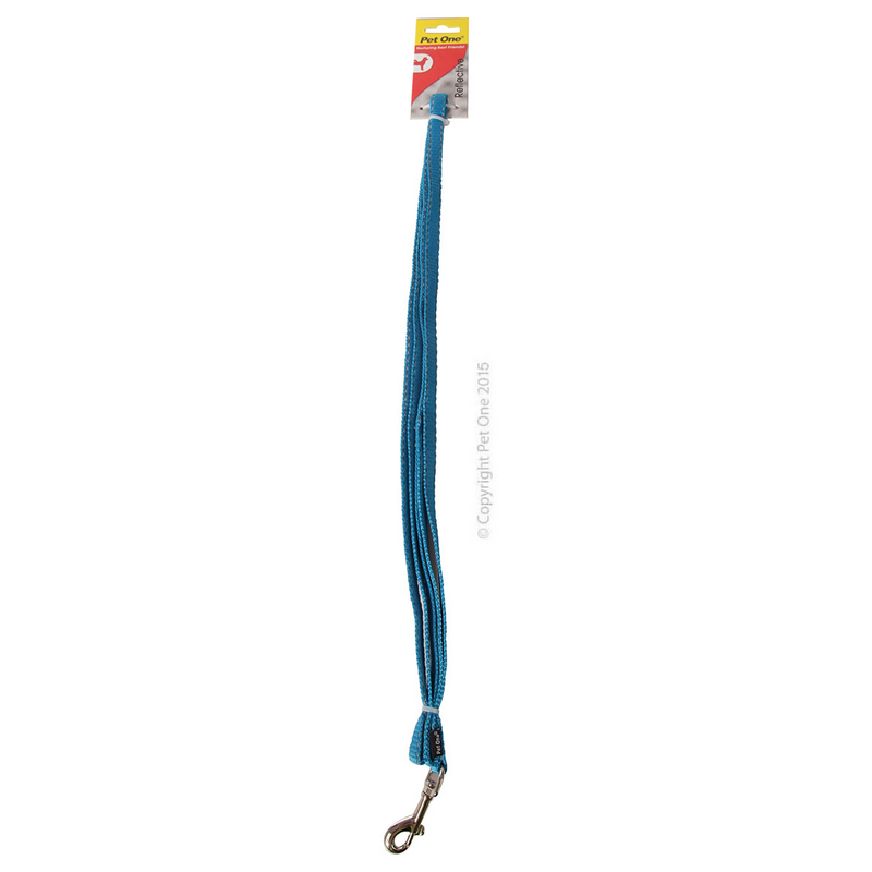 Pet One Reflective Nylon Dog Lead Aqua