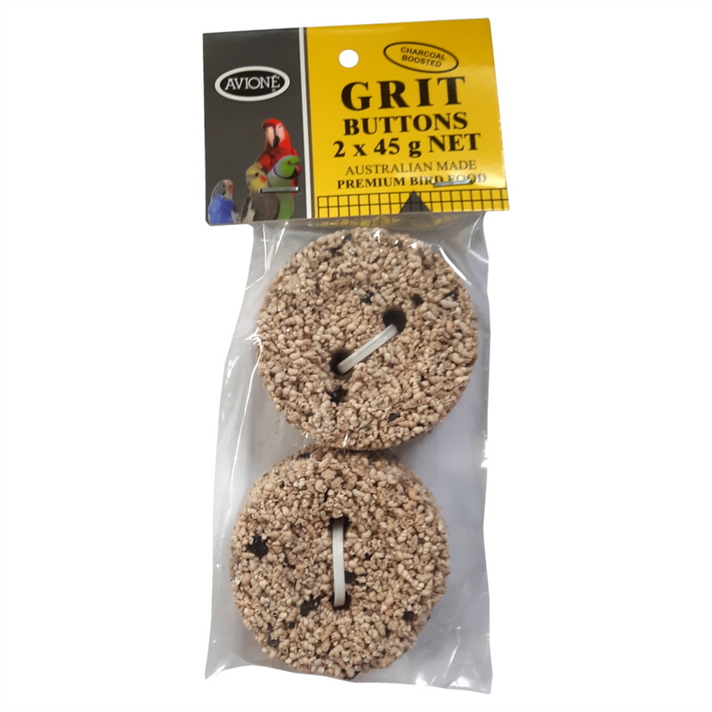 Avione Grit Button Charcoal Boosted Bird Treat 45g 2pk