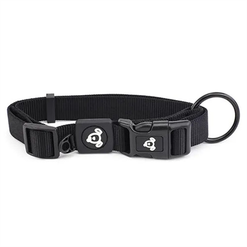 Bainbridge Nylon Dog Collar with Logo Black