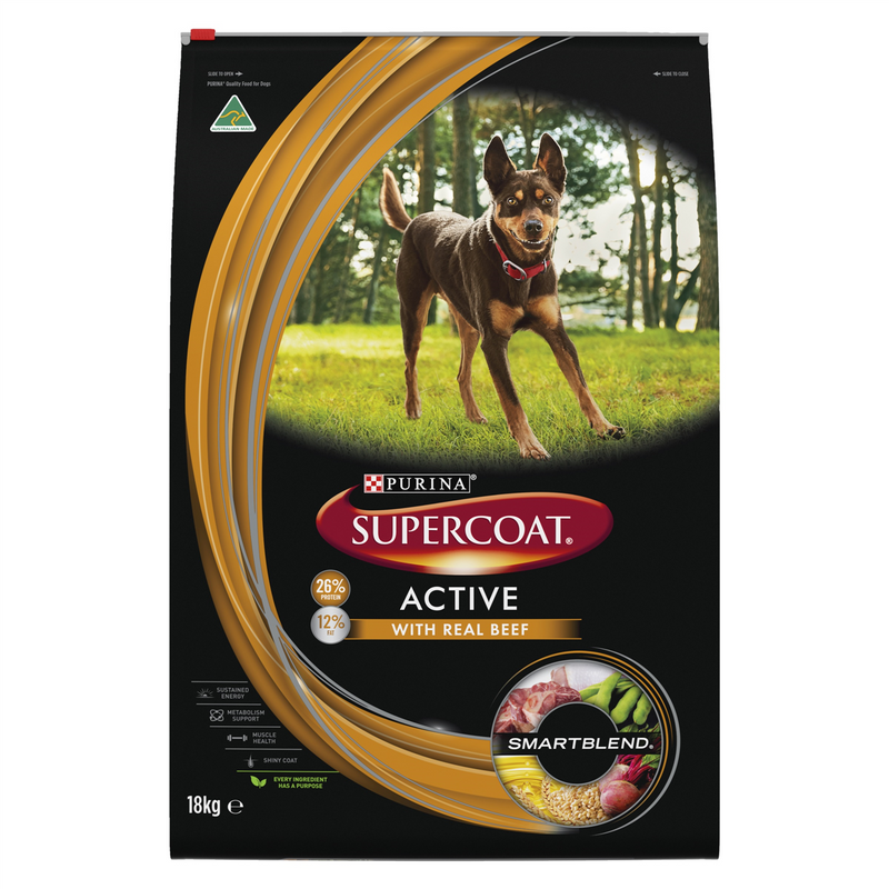 Supercoat Adult Active Dog Food 18kg