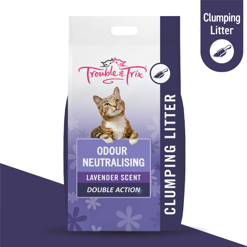 Trouble & Trix Clumping Lavender Scent Cat Litter 15L