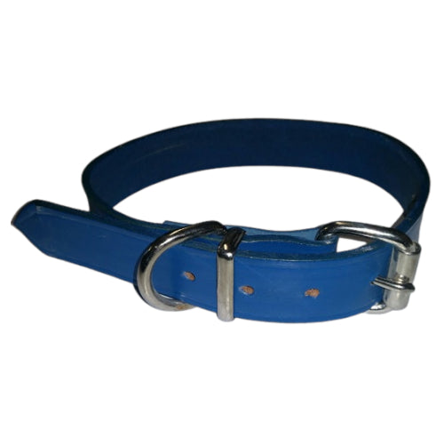 Elite Leather Dog Collar Blue