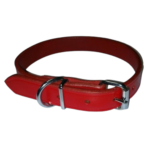 Elite Leather Dog Collar Red