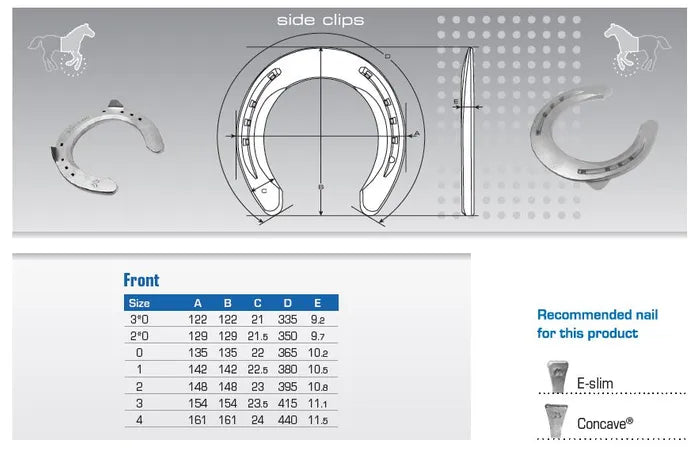 Equi-Librium Front Side-Clip Aluminium Horseshoes