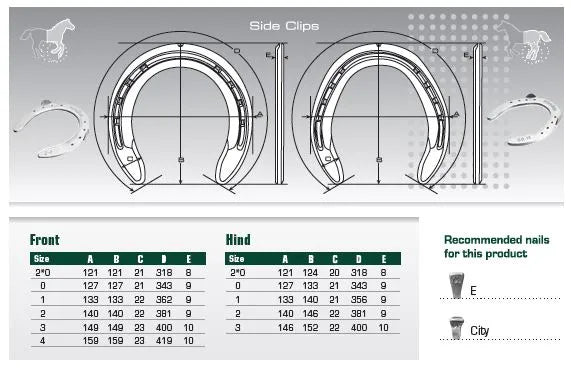 Eventer Front Side-Clip Aluminium Horseshoes