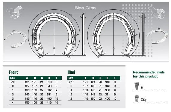 Eventer Hind Side-Clip Aluminium Horseshoes