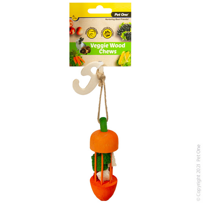 Pet One Veggie Wood Chew Carrot Carousel