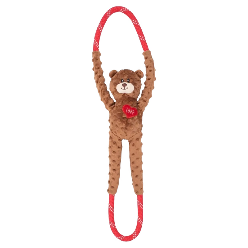 ZippyPaws RopeTugz Valentine Bear Dog Toy