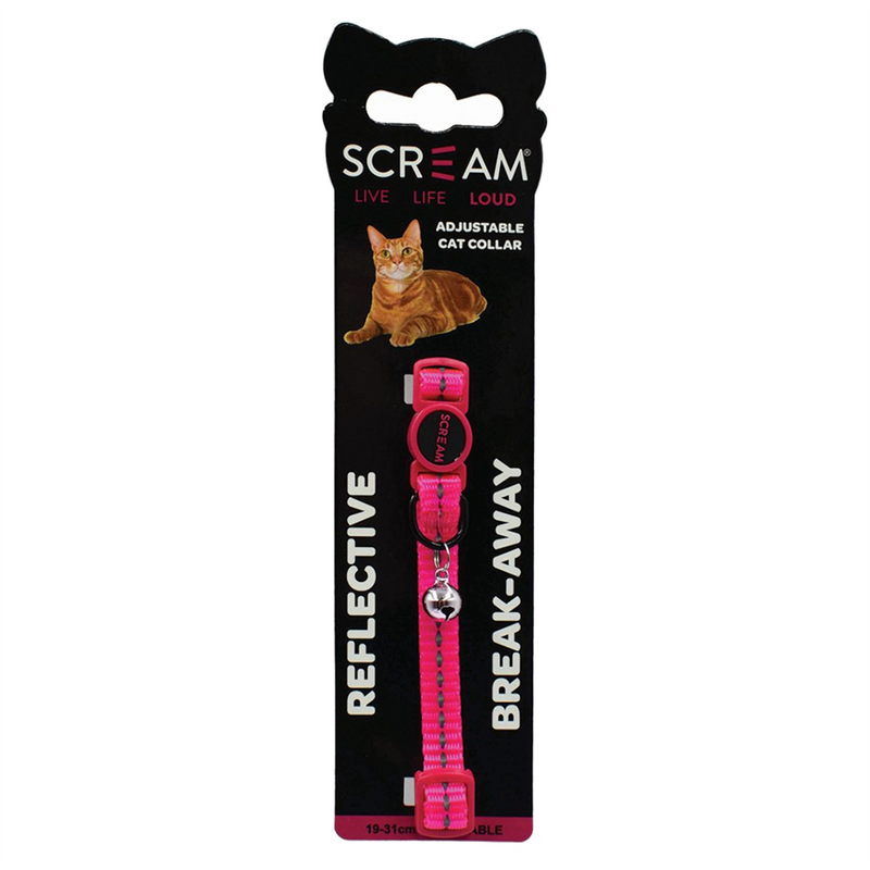 Scream Reflective Nylon Cat Collar 19 - 31cm