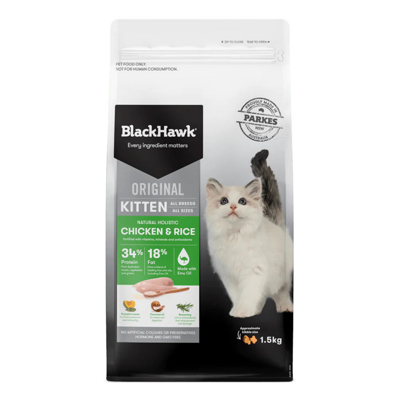 Black Hawk Chicken & Rice Kitten Food