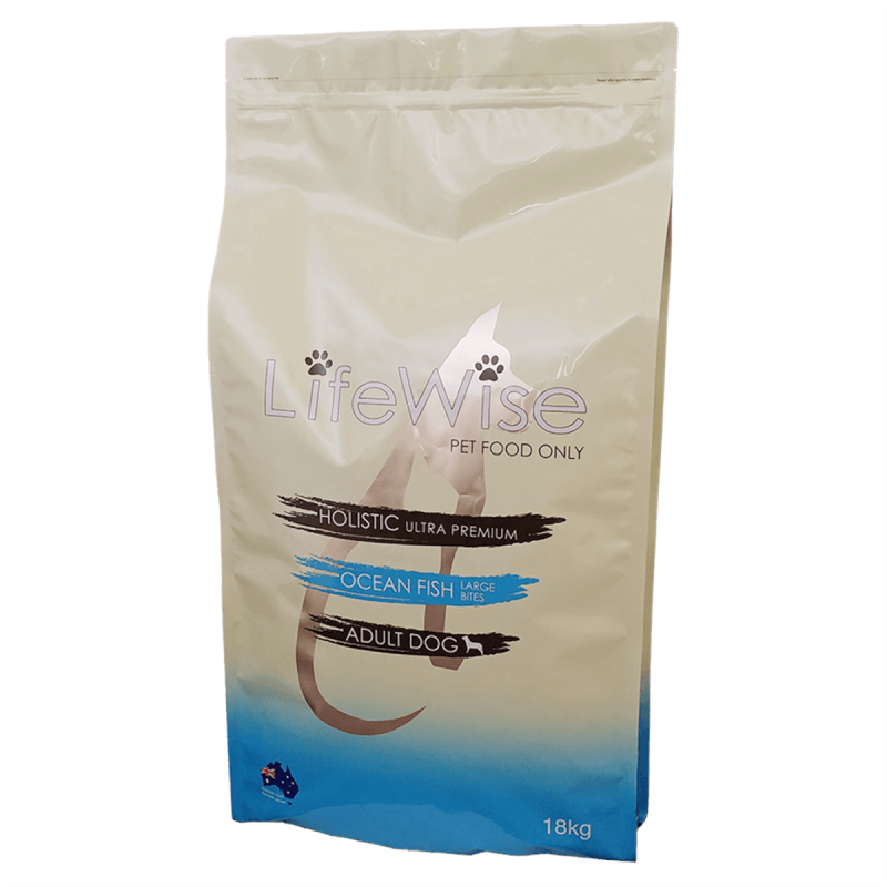 LifeWise Ocean Fish Large Bites Dog Food Blue