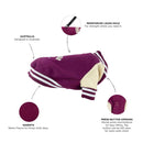 Huskimo College Jacket Burgundy Dog Coat