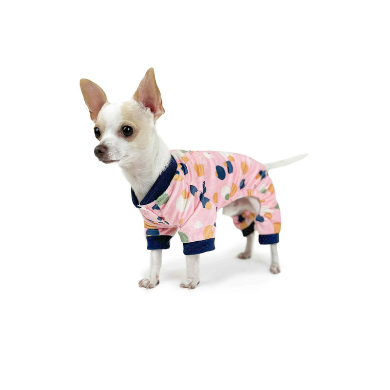 Huskimo Pyjamas Pink Spots Dog Coat