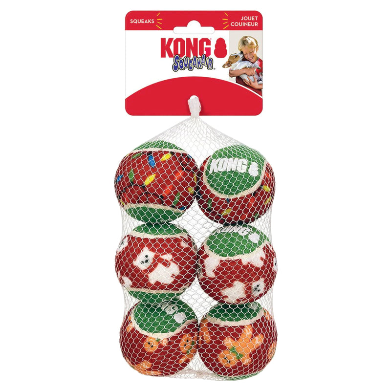 KONG SqueakAir Holiday Ball Dog Toy 6pk