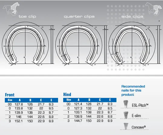 LiBero Concave 8mm Hind Side-Clip Horseshoes