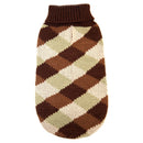 Pet One KomfyKnit Dog Coat Brown/Green Check