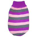 Pet One KomfyKnit Dog Coat Purple Stripe